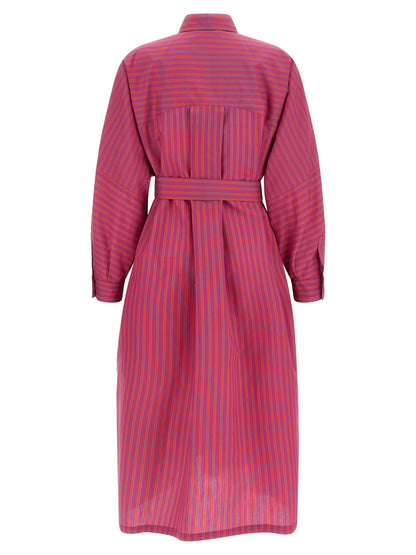 Max Mara Purple Cotton Long Dress