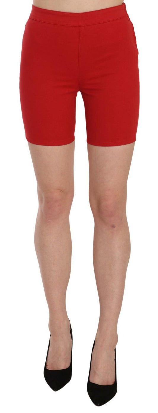 PINKO 9 To 5 Women's Slim Mid Rise Cotton Short Trousers - Red