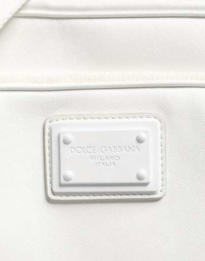 Dolce & Gabbana Polyester & Nylon 2-in-1 Shoulder Crossbody Convertible Handbag - White