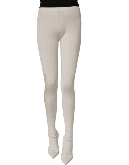 Dolce & Gabbana Women's Leather High-Heel Over-The-Knee Boots - White
