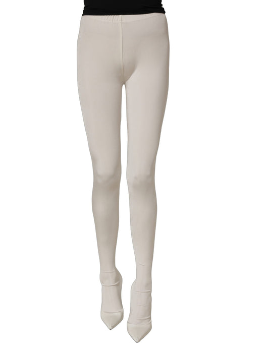 Dolce & Gabbana Women's Leather High-Heel Over-The-Knee Boots - White