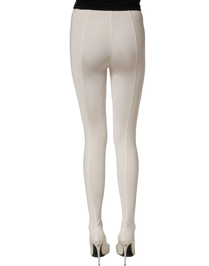 Dolce & Gabbana Women's Leather High-Heel Over-The-Knee Boots - White