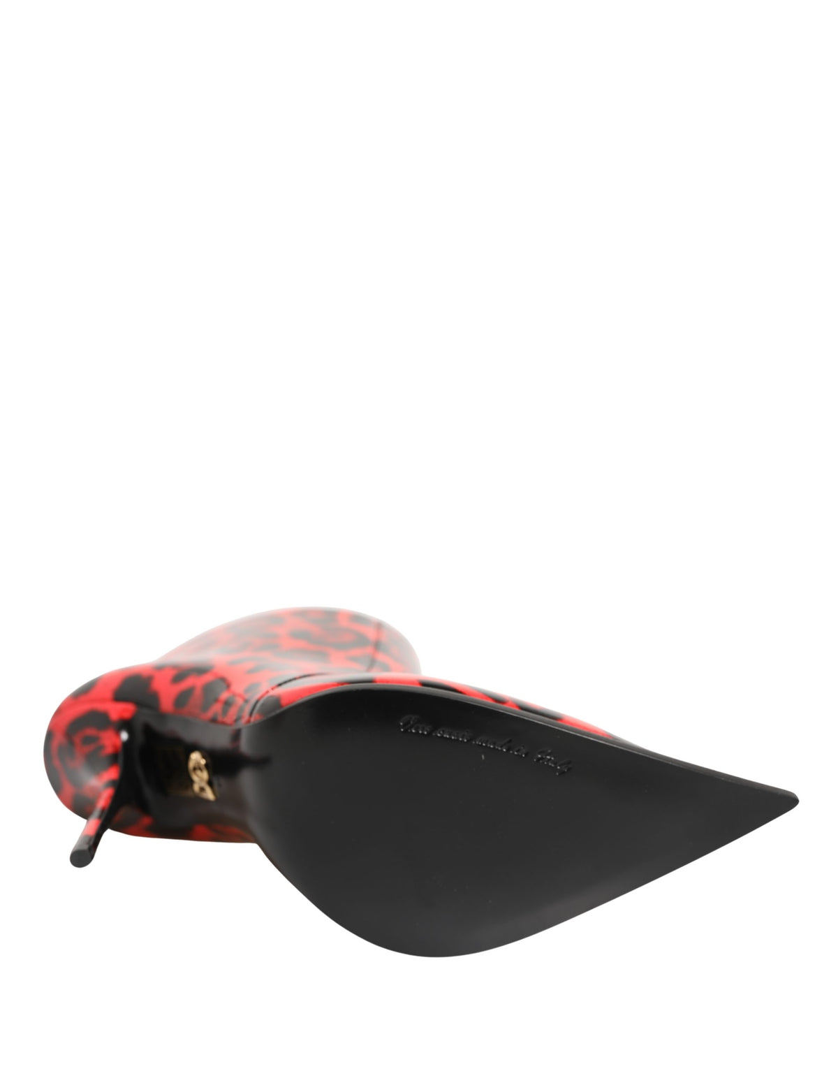 Dolce & Gabbana Women's Patent Calf & Goat Leather High-Heel Ankle Boots - Black Red Leopard Print Print