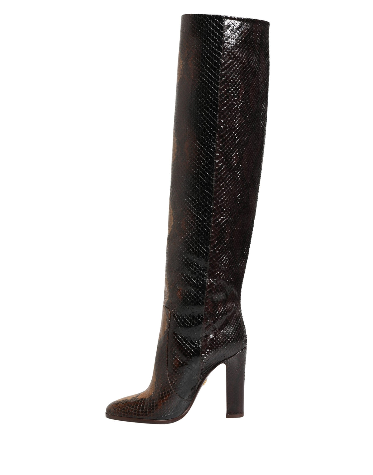 Dolce & Gabbana Women's Python & Goat Leather High-Heel High Knee-High Boots - Brown
