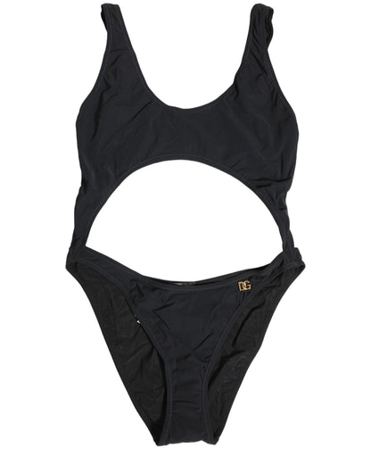 Dolce & Gabbana Women's Stretch Nylon One-Piece Swimsuit - Black Gold