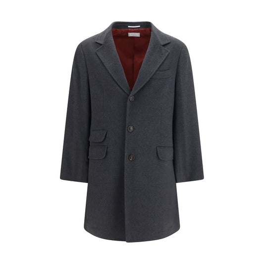 Brunello Cucinelli Gray Cashmere Coat