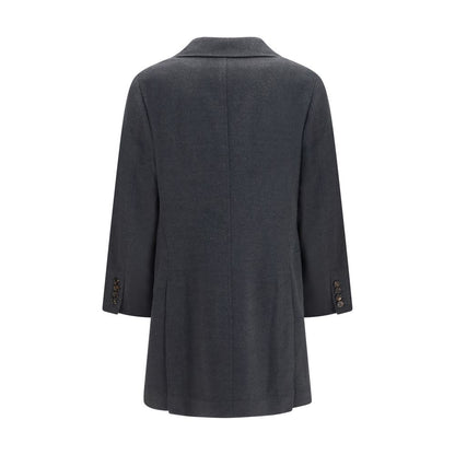 Brunello Cucinelli Gray Cashmere Coat
