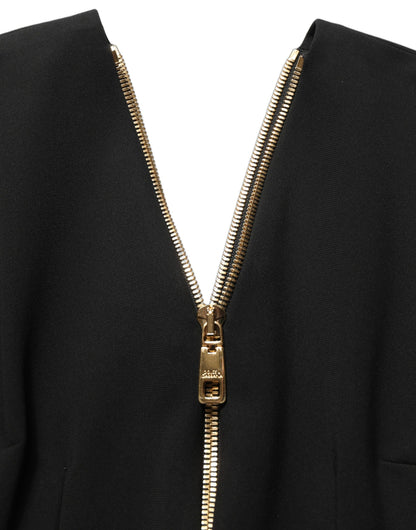 Dolce & Gabbana Women's Sheath Long-Sleeve Stretch Viscose & Nylon Midi Dress - Black Gold