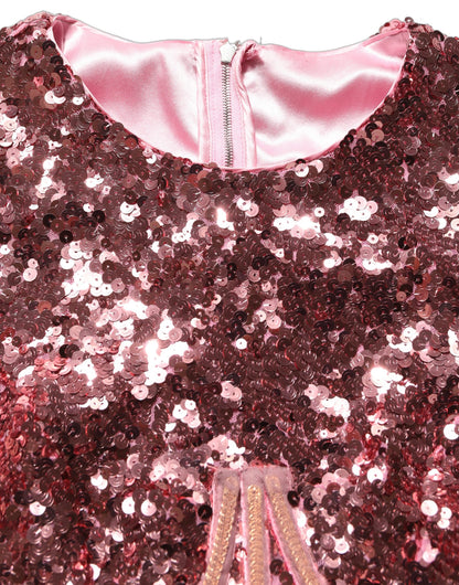 Dolce & Gabbana Women's Gown Mermaid Corset Bustier Cocktail Long-Sleeve Silk Nylon & Sequins Long Dress - Pink Signature