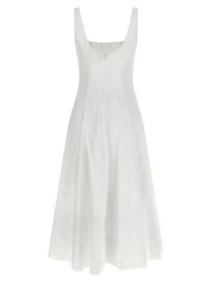Staud White Cotton Midi Dress