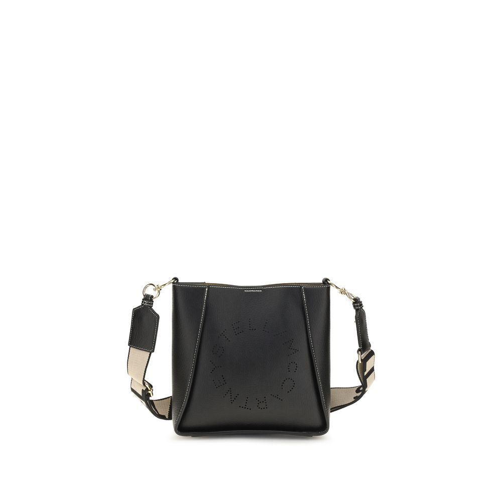 Mini Shoulder Bag by Stella McCartney for women in polyethylene & polyurethane black & jacquard features a stately silhouette, showcasing a secure magnetic & button, ample , and stately shoulder-strap for a stately finish.
