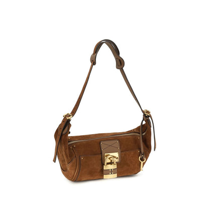 Micro Shoulder Bag by Chloé for women in bos taurus calf nappa leather brown, gold & signature features an effortlessly chic silhouette with a secure zipper & buckle, ample external-pockets, and versatile shoulder-strap & adjustable-strap for effortlessly chic everyday luxury.
