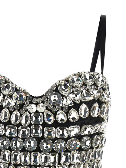 Dolce & Gabbana Silver Polyamide Bodysuit