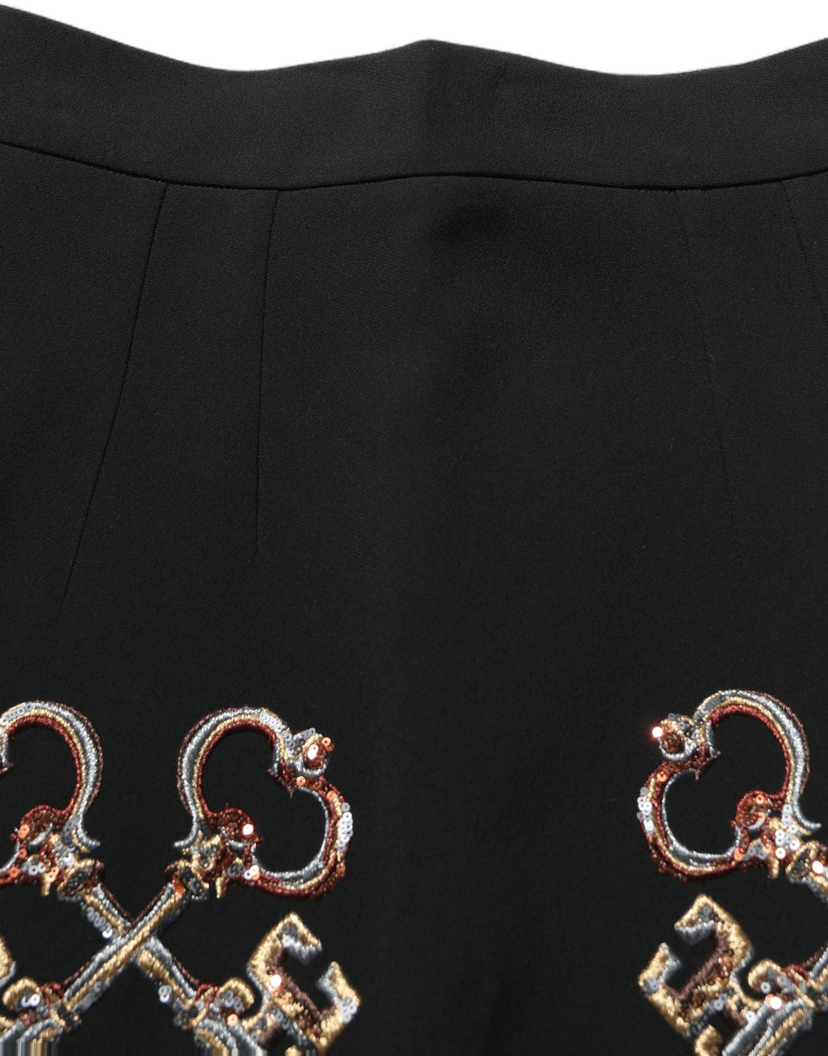 Dolce & Gabbana Women's Wrap A Line High Rise Nylon Polyester Viscose & Sequins Mini Skirt - Black Floral