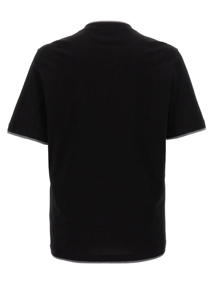 Brunello Cucinelli Black Cotton T-Shirt