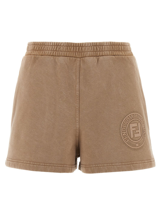 Bermuda Shorts by Fendi for women in cotton brown features a sartorial silhouette, showcasing a sartorial and short with a sophisticated for a sartorial look.