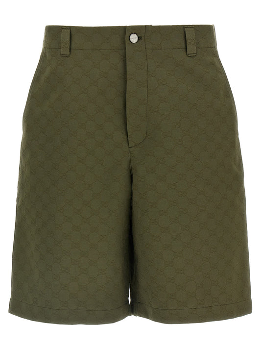 Gucci Bicolor Cotton Bermuda Shorts