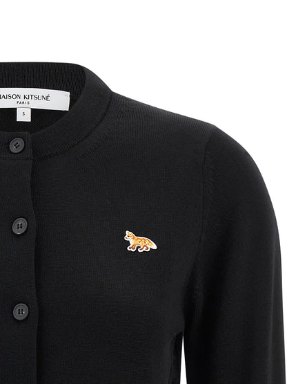 Maison Kitsuné Black Virgin Wool Cardigan