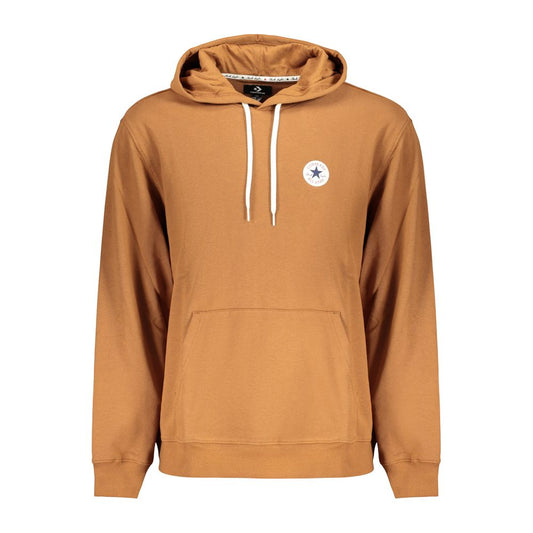 Hooded Sweatshirt Hoodie by Converse for men in cotton polyester brown features an luminous silhouette, showcasing a sophisticated hooded neckline and for a truly luminous look.