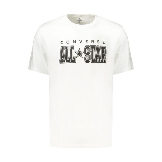 T-Shirt by Converse for men in cotton white & print showcases a dramatic silhouette, elegantly detailed with a dramatic crew neckline and for a truly dramatic finish.