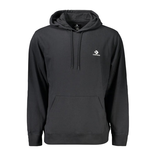 Hooded Sweatshirt Hoodie by Converse for men in cotton polyester black features an avant-garde silhouette, showcasing a sophisticated hooded neckline and long-sleeve detail for a truly avant-garde finish.