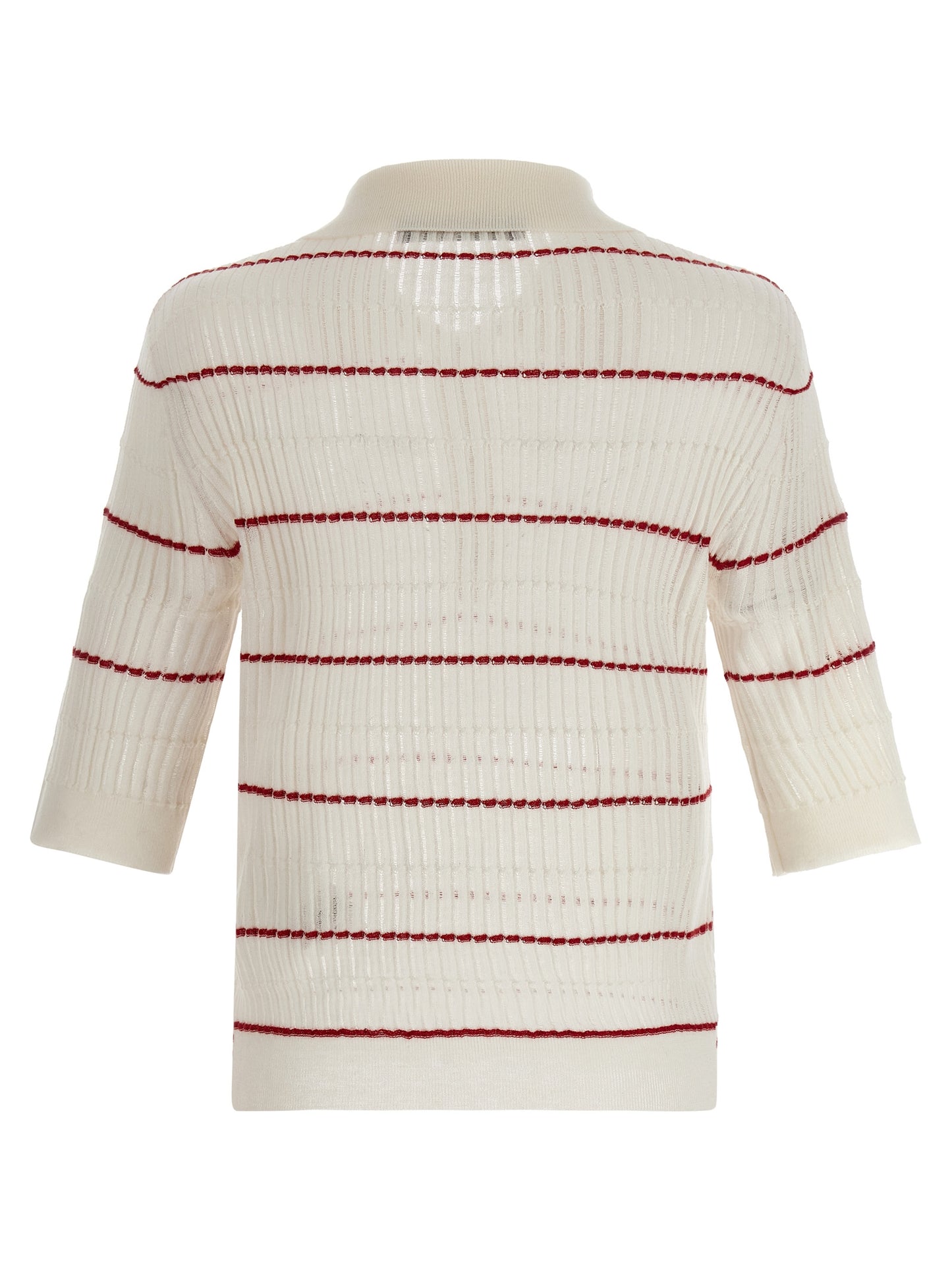 Max Mara White Silk Polo Shirt