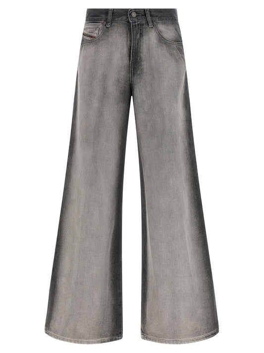 Jeans by Diesel for women in lyocell & denim cotton gradient & gray features an refined tailoring silhouette, showcasing a premium flared & wide with a and long cut for a refined tailoring look.