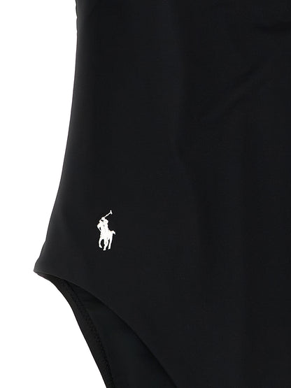 Polo Ralph Lauren Black Nylon One-Piece Swimsuit