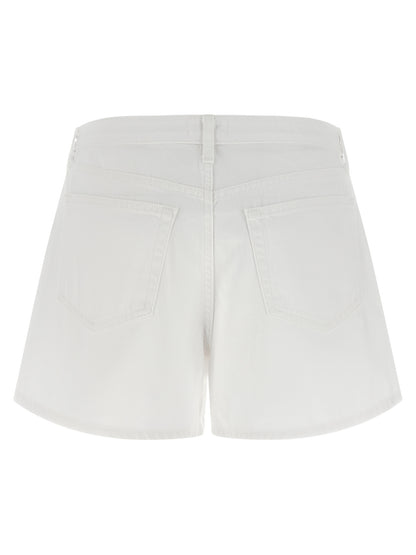 L'Agence White Cotton Bermuda Shorts