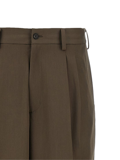 SSSTEIN Brown Wool Casual Pants