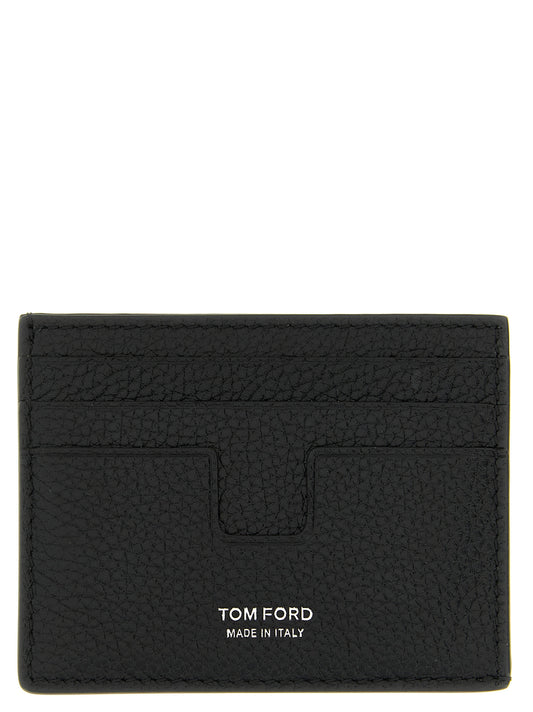Cardholder Card Case by Tom Ford for men in calfskin leather black, floral & print features an meticulous design, elegantly showcasing the refined T Line Calfskin Leather Cardholder Card Case aesthetic while integrating sophisticated card-organization compact-design.