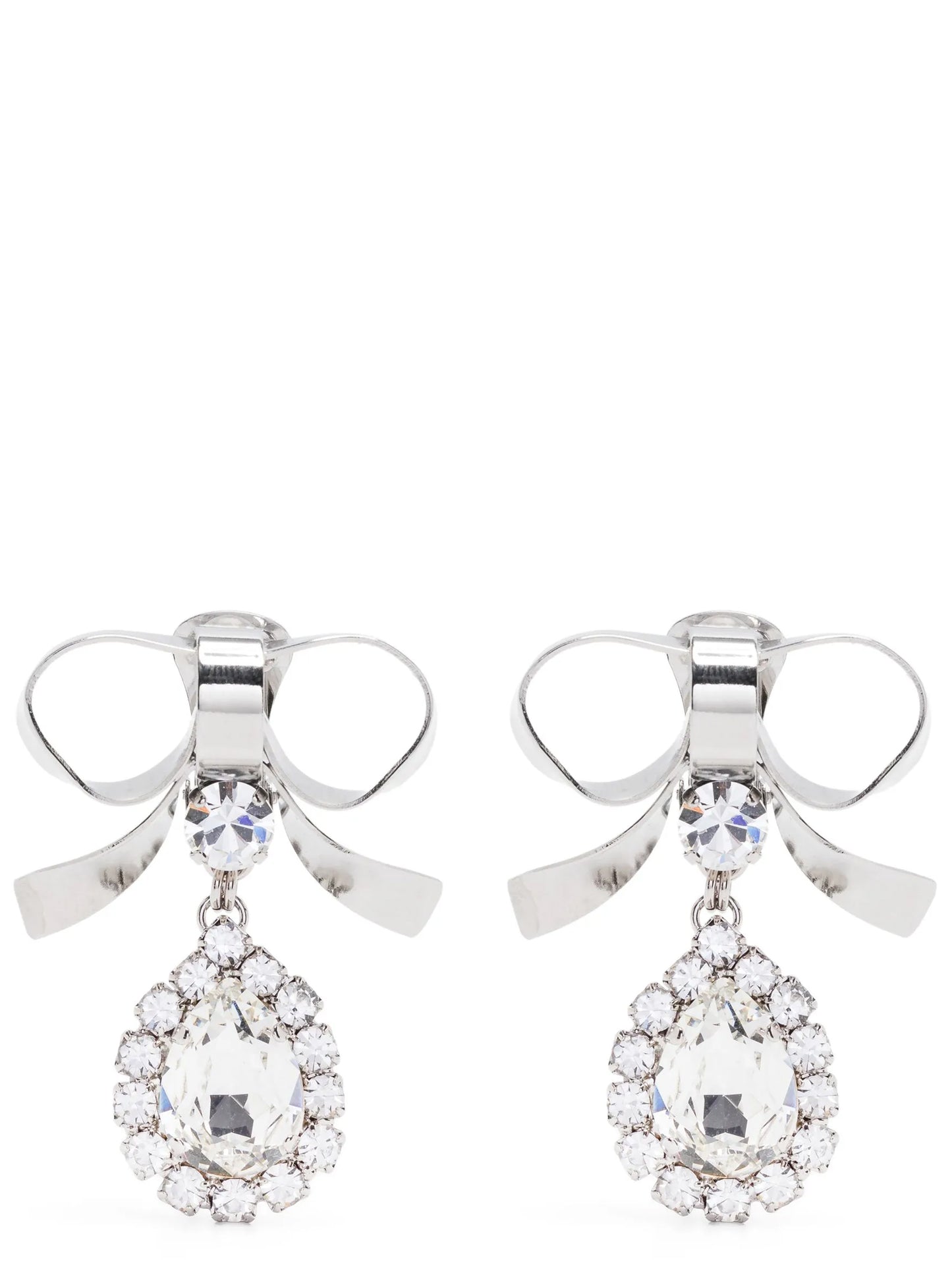 Alessandra Rich Silver Glass Earrings