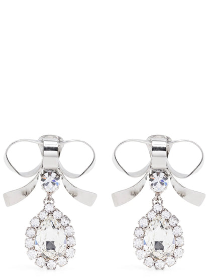 Alessandra Rich Silver Glass Earrings