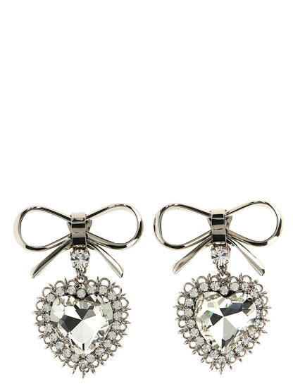 Alessandra Rich Silver Glass Earrings