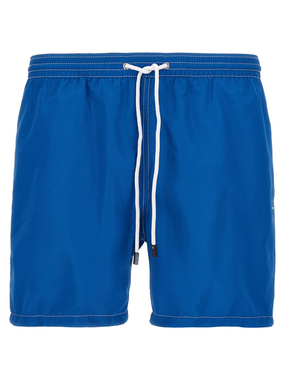 Barba Napoli Blue Polyester Swim Shorts