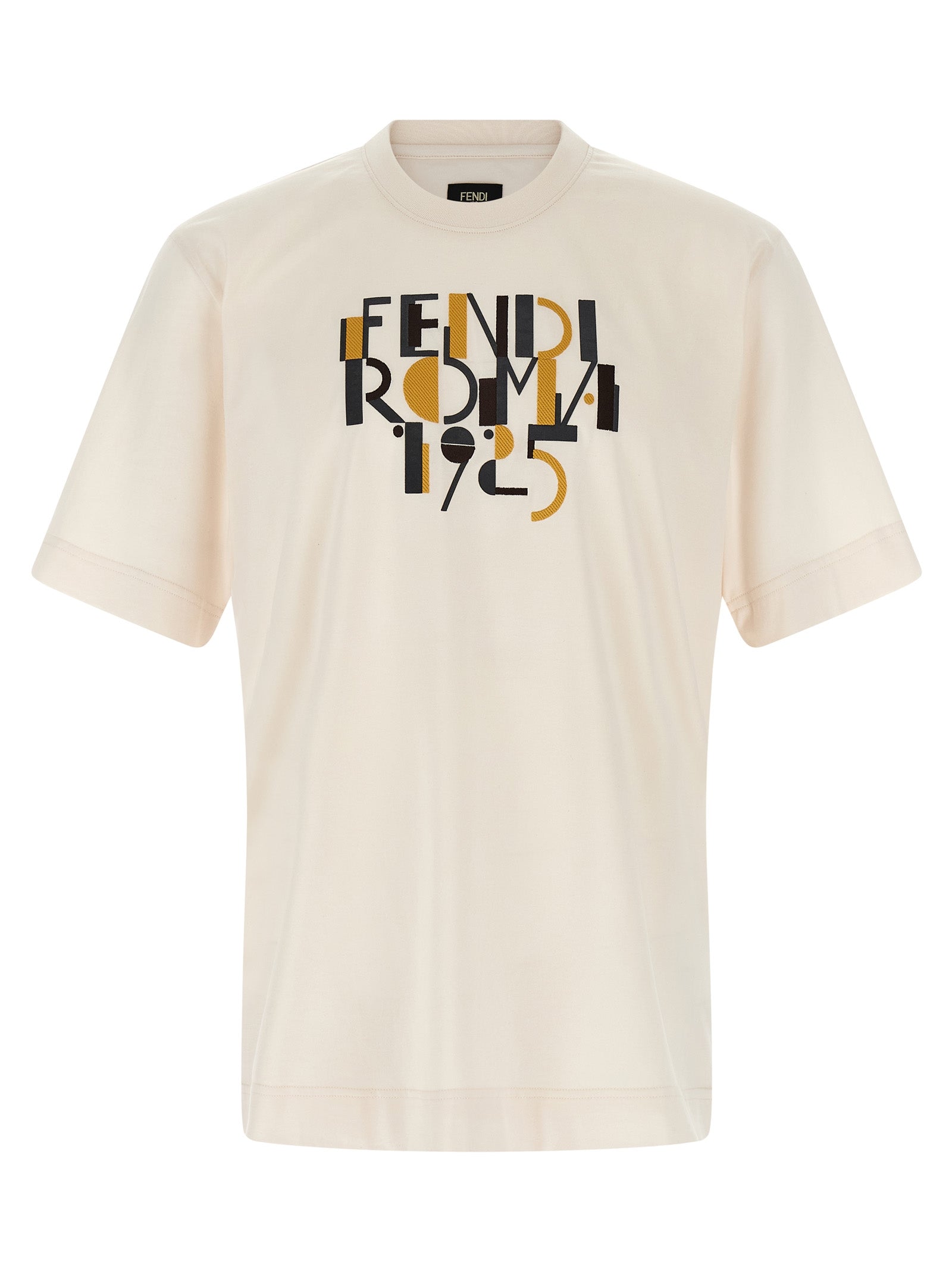 T-Shirt by Fendi for men in cotton white & print features an on trend silhouette, perfectly showcasing a on trend short-sleeve and crew neckline for an elevated aesthetic.