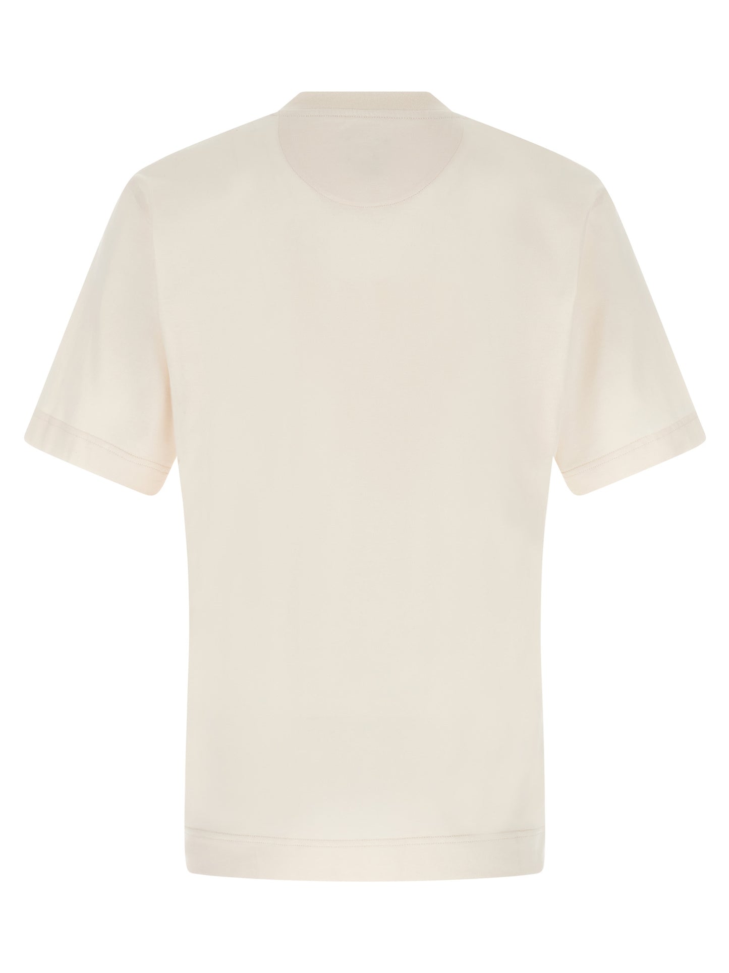 T-Shirt by Fendi for men in cotton white & print showcases a fashionable silhouette, elegantly detailed with a fashionable and crew neckline for a sophisticated, high-fashion look.