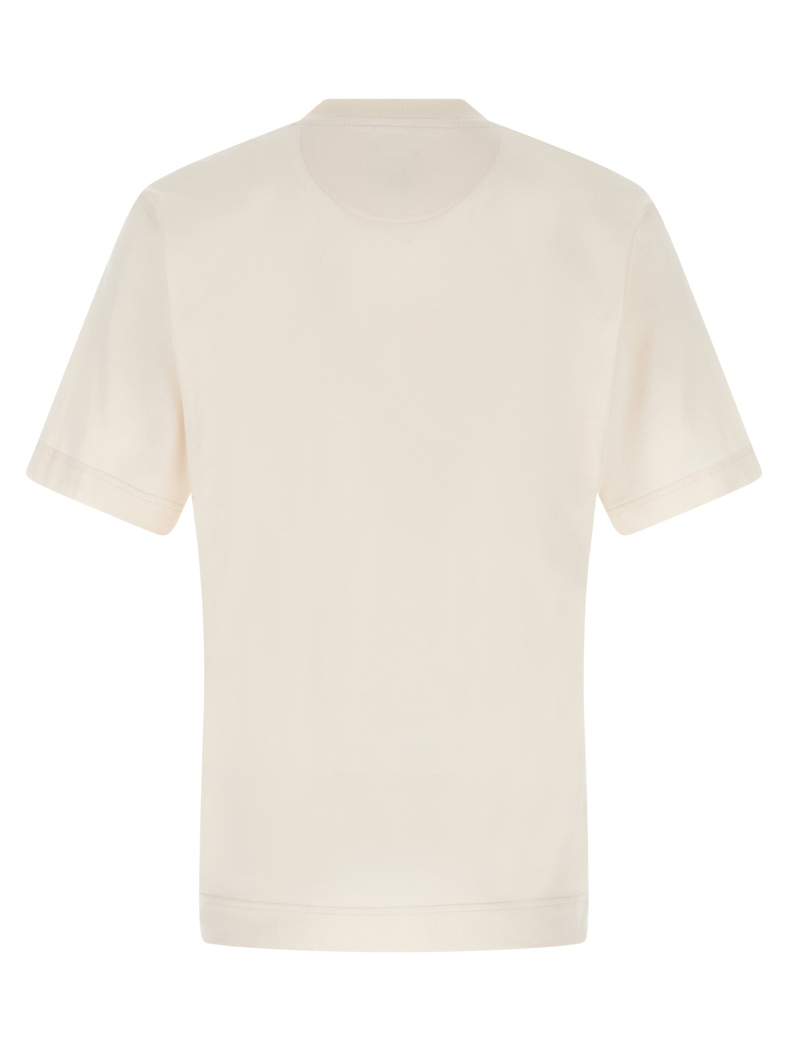 T-Shirt by Fendi for men in cotton white & print showcases a fashionable silhouette, elegantly detailed with a fashionable and crew neckline for a sophisticated, high-fashion look.