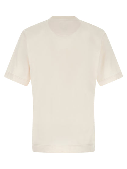 T-Shirt by Fendi for men in cotton white & print showcases a fashionable silhouette, elegantly detailed with a fashionable and crew neckline for a sophisticated, high-fashion look.