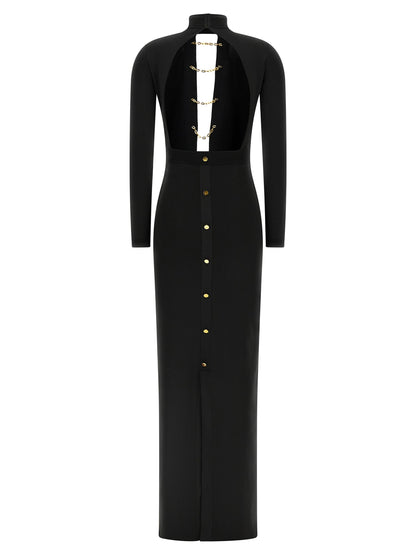 Elisabetta Franchi Black Viscose Long Dress