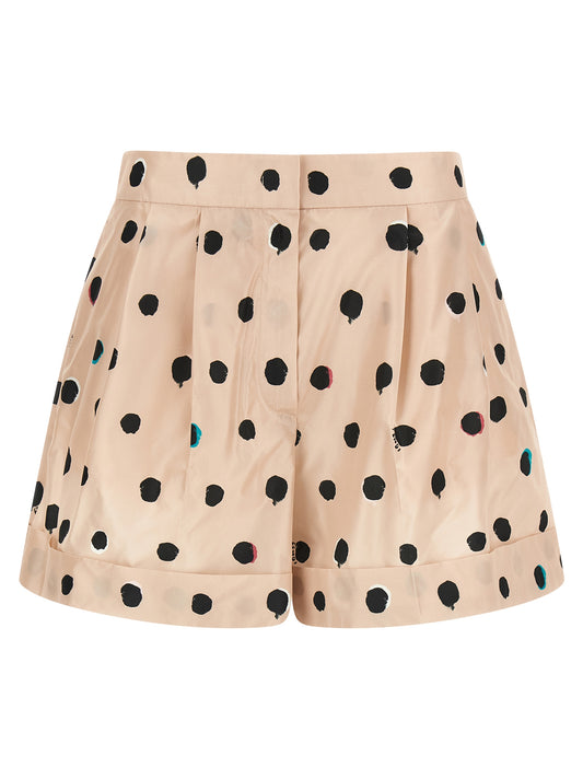 Bermuda Shorts by Fendi for women in silk multicolor, pink, patterned, dots & print showcases a on trend silhouette, featuring a tailored flared with a classic short and sophisticated for a on trend finish.