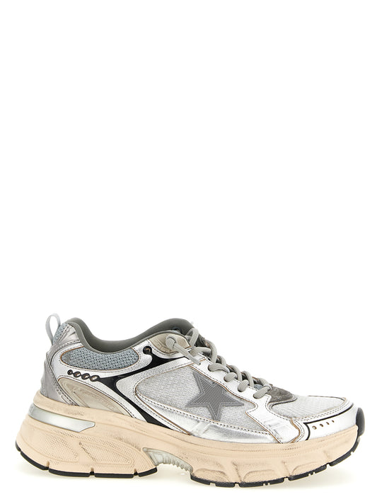 Sneakers by Golden Goose for women in viscose tu polyester polyurethane leather silver features an timeless silhouette from the Star Women's Chunky Viscose TU Polyester Polyurethane Leather Sneakers collection, showcasing a signature chunky style with an timeless finish.
