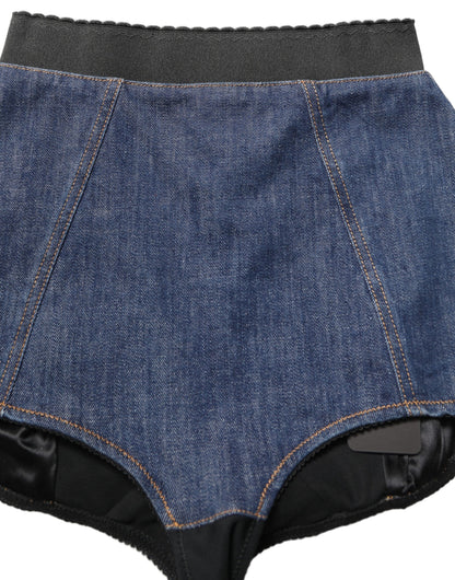 Dolce & Gabbana Women's High Rise Denim Cotton Shorts - Dark Blue