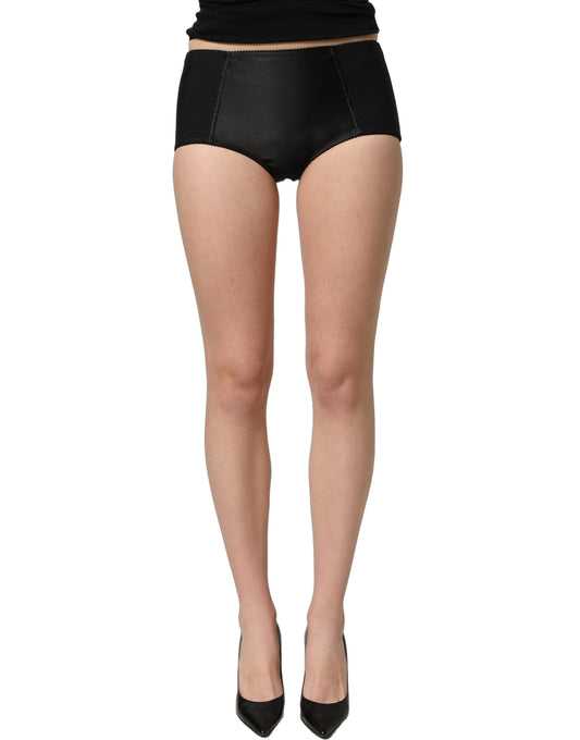 Dolce & Gabbana Women's Wide Low Rise Cotton Nylon & Satin Short Trousers - Black