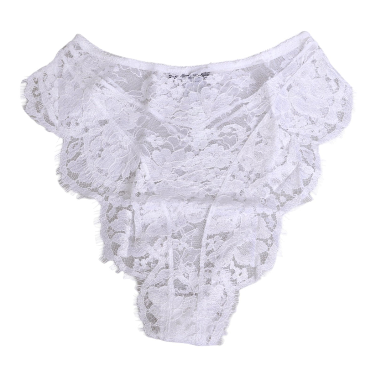 Dolce & Gabbana Women's Low Rise Polyamide Viscose & Lace Underpants Briefs - White Floral
