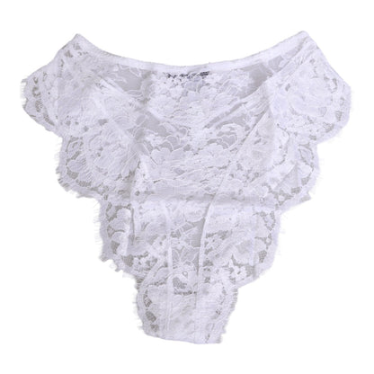 Dolce & Gabbana Women's Low Rise Polyamide Viscose & Lace Underpants Briefs - White Floral