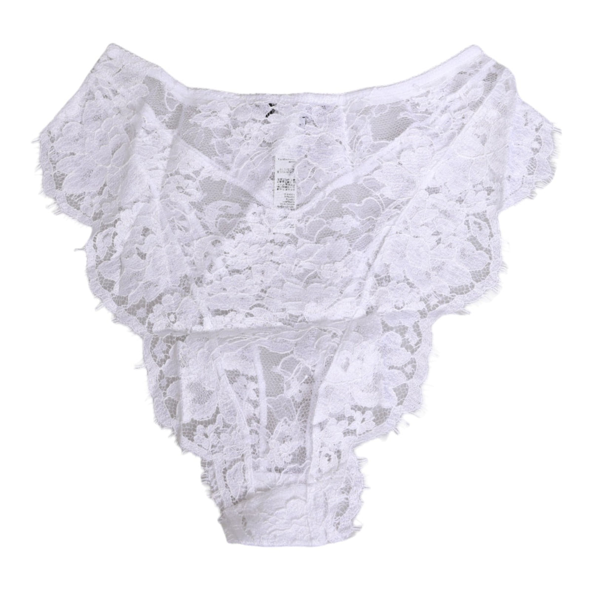 Dolce & Gabbana Women's Low Rise Polyamide Viscose & Lace Underpants Briefs - White Floral
