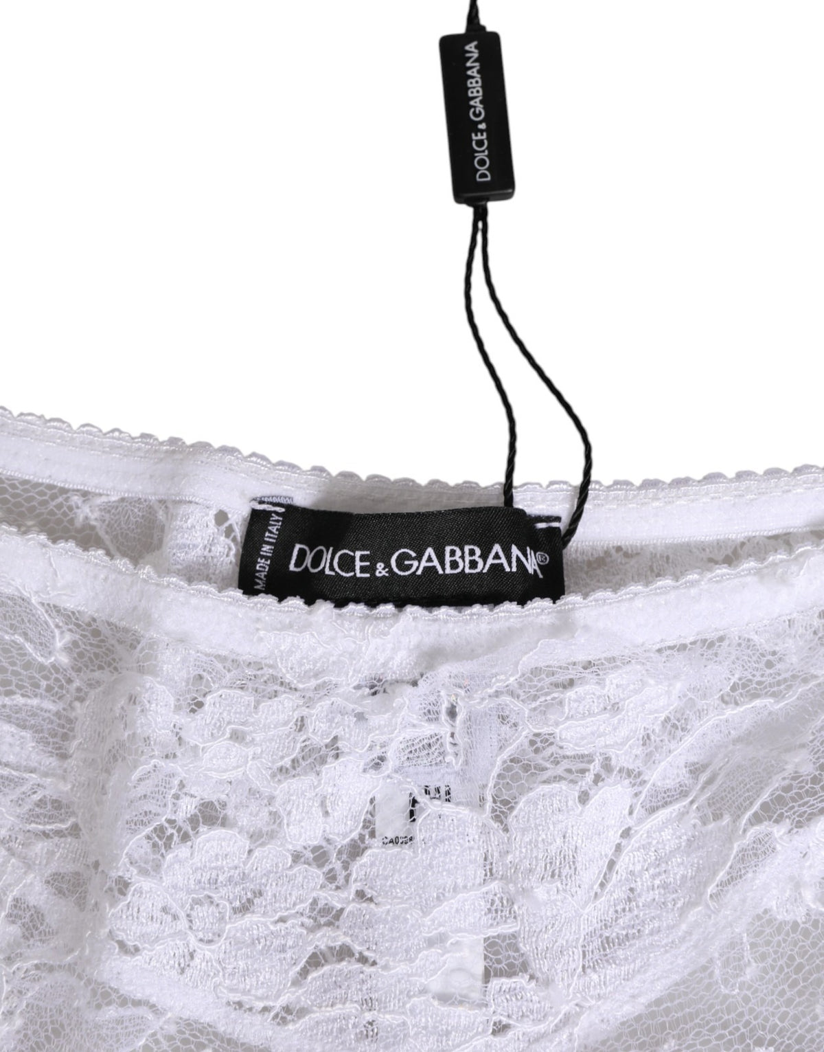 Dolce & Gabbana Women's Low Rise Polyamide Viscose & Lace Underpants Briefs - White Floral