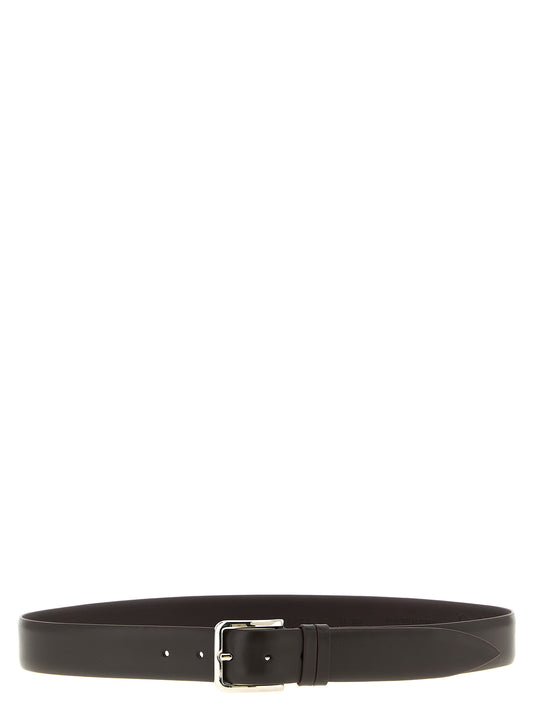 Belt by ZERBINI CLAUDIO for men in leather & metal brown features a artisanal-chic design, artfully capturing the essence of the Leather & Metal Belt with a artisanal-chic finish.