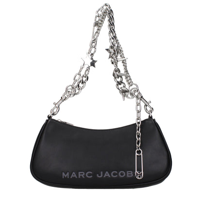 Shoulder Bag by Marc Jacobs for women in leather black presents a statuesque silhouette, showcasing a secure and statuesque with versatile shoulder-strap & handle for a sophisticated look.